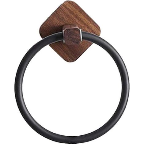 Porte-serviettes mural en bois auto-adhésif, design bois LB7064 (1/5)
