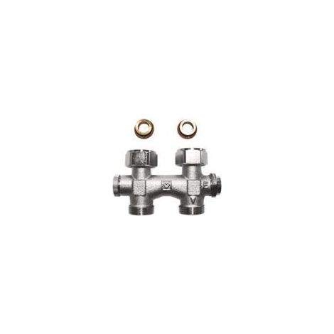 Corps de dérivation Herz 3000 avec dérivation fixe Tubulure de raccordement distance centrale 50mm 1316601 (1/2)