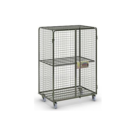Contenedor rodante de acero SAFE  bajo llave  dorado