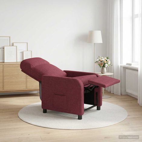 vidaXL Poltrona reclinabile Rosso Vino Tessuto (1/5)