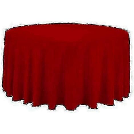 Nappe ronde en polyester - Nappe unie et résistante, idéale pour les mariages Red-Diameter 220CM (1/5)