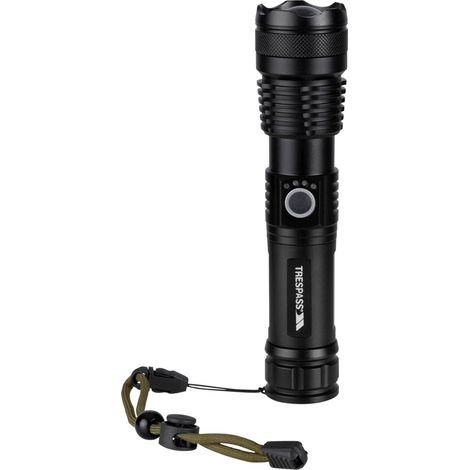 TRESPASS LAMPE TORCHE LED RECHARGEABLE 1000 LUMENS, DISTANCE DE FAISCEAU 200 M, 5 MODES D'ÉCLAIRAGE, JUSQU'À 7 H DE CHARGE, CORP