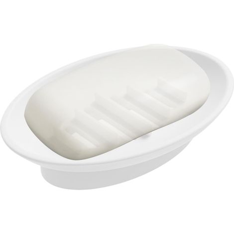 Porte-savon ménager - Support en silicone auto-drainant pour savon de 12,5 x 8,4 x 2,7 cm  Petit récipient de rangement auto-drainant pour savon  Bac de rangement en silicone souple pour salle de bain (1/5)