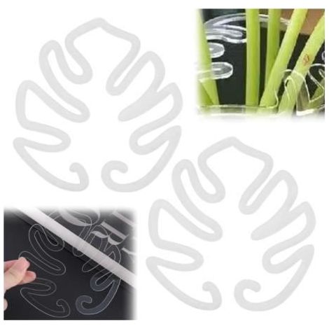Monstera Greifer, 2 transparente Stützen für Monstera-Blätter, Kunststoffstiele für Topfpflanzen.