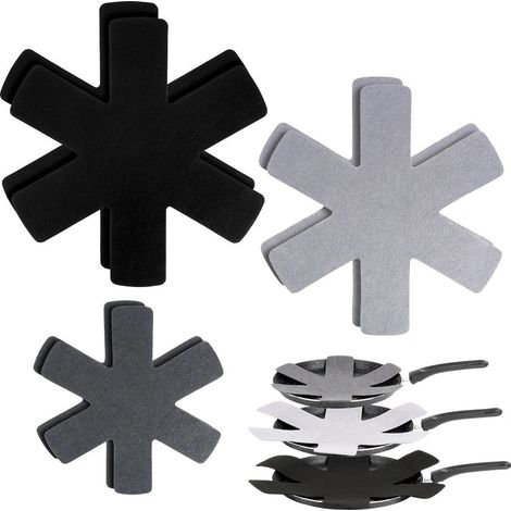 Juego de protectores de sartenes de fieltro, 38/35/26 cm, 6 piezas