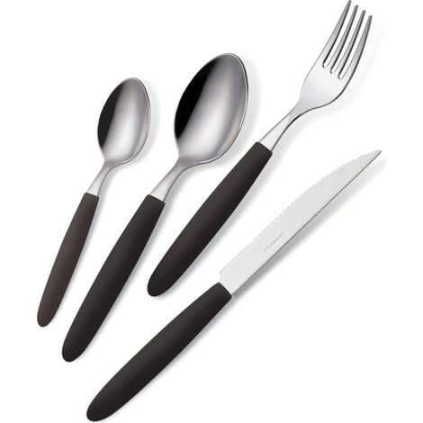 POSATE LIGHT BARATTOLO PZ.24 NERO 1 18/0