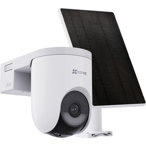Ezviz – Caméra de surveillance extérieure 2K+ – Vision nocturne couleur jusqu'à 8m – Panneau solaire 5W – Détection intelligente personnes et véhicules