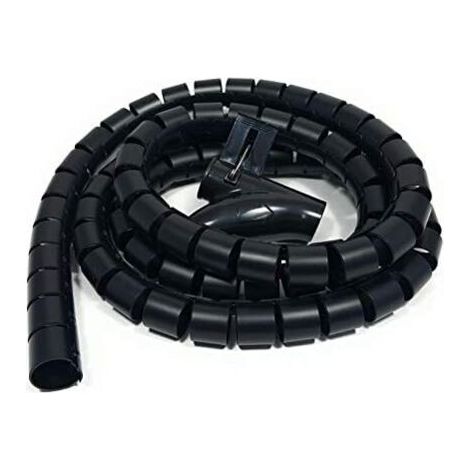 Goulotte de câbles de bureau 3 m, gaine de protection de câbles, tube d'enroulement de stockage, gaine spiralée flexible, convient pour câble de 22 mm - noir (1/5)