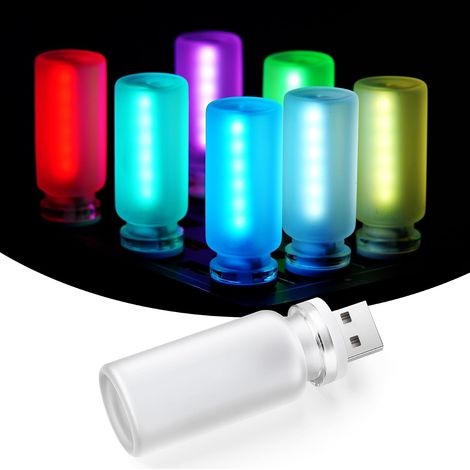 Illuminazione ambientale USB per auto - Dimmerabile tramite touch con 13 modalità di colore - Lampada a bottiglia in vetro per creare atmosfera negli interni (1 pezzo) (1/4)