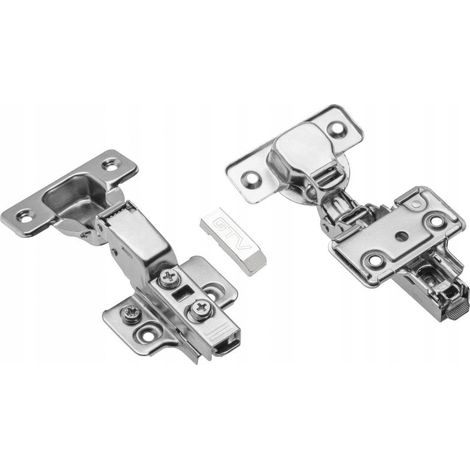 Charnière invisible hydraulique, fermeture amortie, réglage 3D, montage clip-on, boîtier 35mm, pour meuble de cuisine et armoire, acier (1/2)