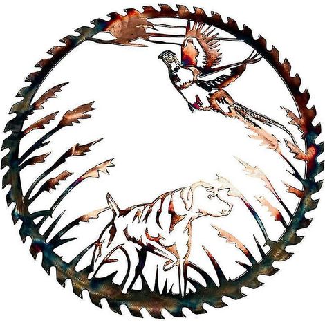 Décoration murale en métal : sculpture de chien et d’oiseau à suspendre dans le salon, la chambre, la salle de bain, à l’intérieur comme à l’extérieur, et pour la décoration du jardin. (1/5)