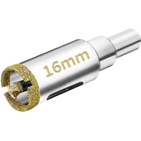 2 pièces Scie Cloche Diamantée 16mm Set avec Foret Guidage de Centrage, Scie Cloche Carrelage avec revêtement diamant, Foret trépan Diamant pour verre, carrelage, céramique, marbre, granit