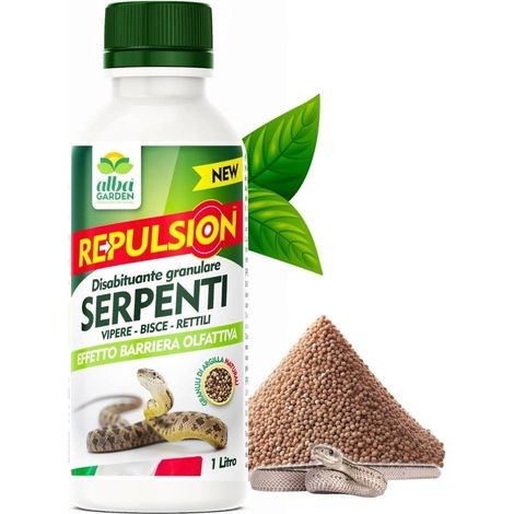 Disabituante Repellente Barriera per Serpenti Dissuasore Naturale per Vipere Bisce Rettili Granulare x 1 Lt (1/6)