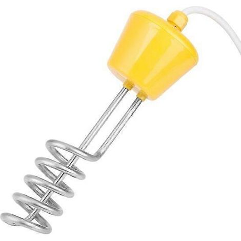 Élément chauffant spiralé en acier inoxydable, jaune-rose, idéal pour faire bouillir de l'eau au bureau et en voyage. (1/5)