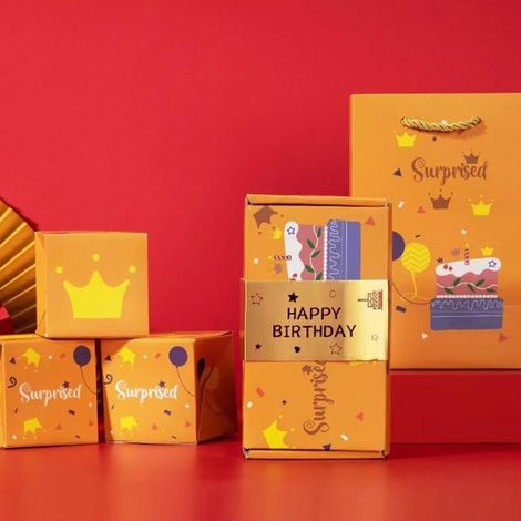 Lot de 6 tirelires créatives en forme d'enveloppe - Cadeau d'anniversaire - Jaune (1/5)