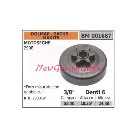 Ritzel DOLMAR Kettensägenmotor 290E 3/8' Zähne 6 001687