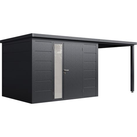 Finnhaus Wolff Metall-Gerätehaus "Linnea 5223", anthrazit, 510 x 230 cm (1/5)