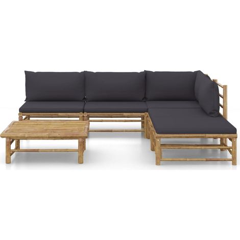 Maison Exclusive - 6-tlg. Garten-Lounge-Set mit Dunkelgrauen Kiss