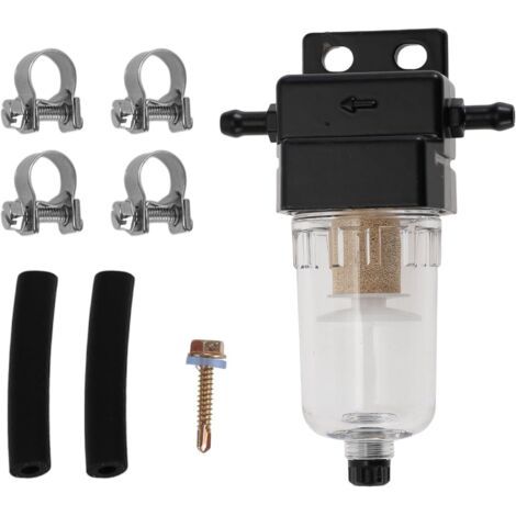 LAN Kit séparateur eau/carburant avec élément filtrant, tuyaux en caoutchouc, colliers et fixations pour voitures, camions, fourgonnettes, camping-cars, bus et bateaux (1/5)