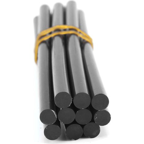 Packung mit 10 mehrfarbigen 7x150mm Heißklebesticks, geeignet für 20W Niedrigleistungs-Heißklebepistolen, schwarz getönt (1/5)