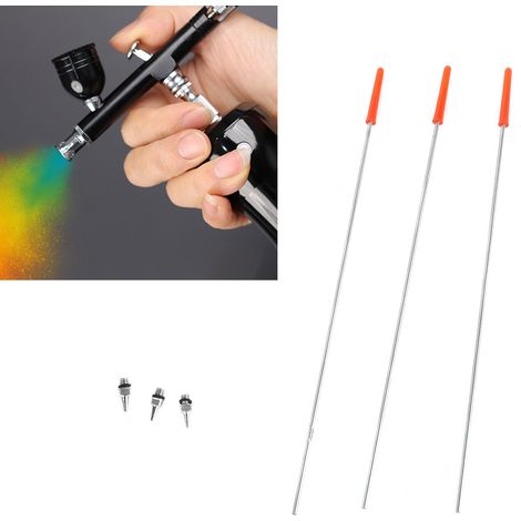 Aiguilles de rechange pour aérographe avec buse de 0,2/0,3/0,5 mm pour pistolet à peinture (1/5)