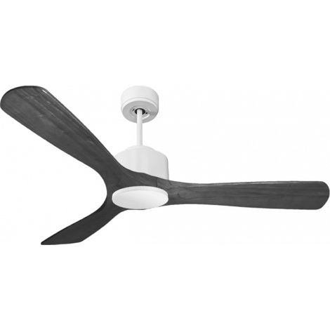 Modulo de KlassFan - Super destratificateur et ventilateur DC 132 cm Blanc pales bois noir sans Lumière  25 à 40 m²