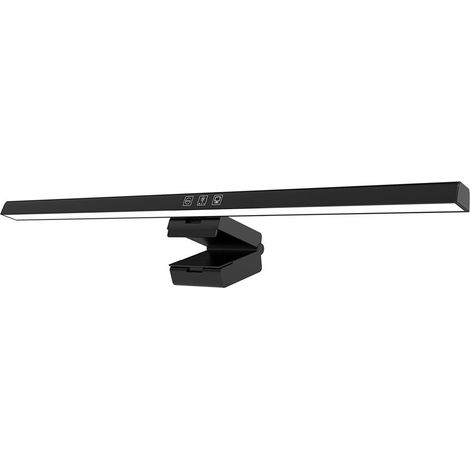 Lampe de bureau LED asymétrique à intensité variable, blocage de la lumière bleue et protection oculaire, lampe d'ordinateur, lampe suspendue pour écran d'ordinateur, noire. (1/5)