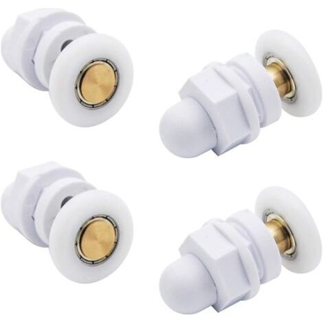 Shower Casters Wheel for Shower Door Sliding Casters Shower Door Rollers Brass Shower Cabin Roller Door Door Wheel Pulleys Accessory Hardware Tool 4PCS (1/5)