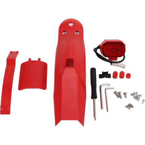 Kit garde-boue arrière scooter ZHIKAN, feu stop avec support plaque d'immatriculation pour Xiaomi PRO2, couleur rouge (1/5)
