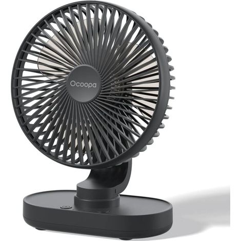 Ventilateur de table. ventilateur USB silencieux de voiture oscillant de 16 cm. 4 vitesses. système de refroidissement de table. batterie rechargeable par USB de 4000 mAh. pour maison. bureau (1/5)