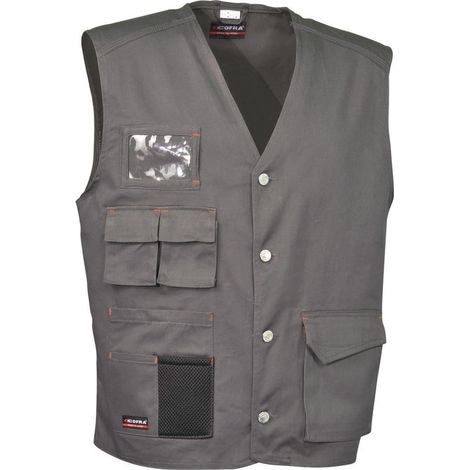 Gilet da Lavoro Multi Tasche Cofra Nairobi - Grigio Grigio L