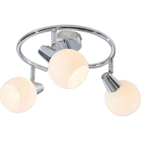 Deckenleuchte Wohnzimmerlampe LED Deckenlampe Chrom Kristalle D 25 cm (1/2)