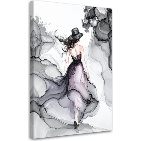 Wandbild Frau-Abstraktion Tinte 40x60 cm (1/5)