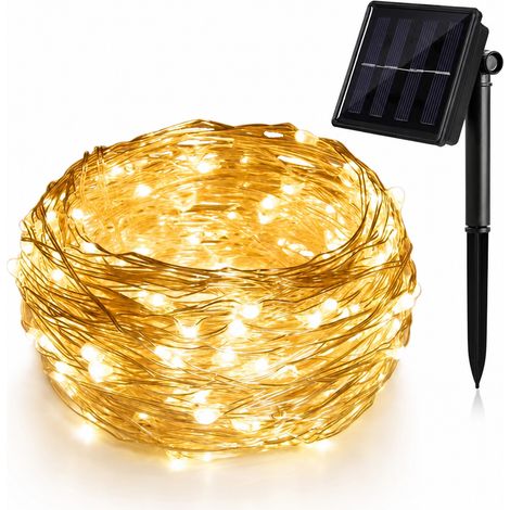 Guirlande Solaire LED Multicolore en Fil de Cuivre pour Extérieur, 200 LED, 8 Modes, Jardin et Noël (1/5)