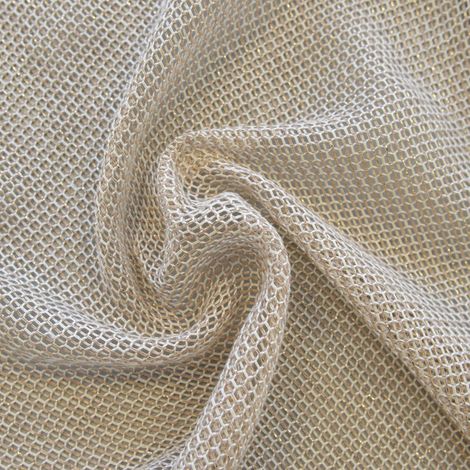 Tissu en filet avec fils métal Beige 3 m