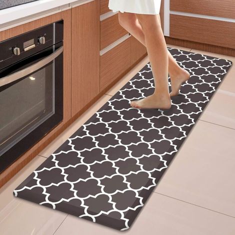 Kitchen Mat, Anti-Fatigue Padded Kitchen Mat, 17.3" x 60", Waterproof Non-Slip Kitchen Mat & Rug, Heavy Duty Ergonomic PVC Comfort Mat for Kitchen, Floor, Home (1/4)