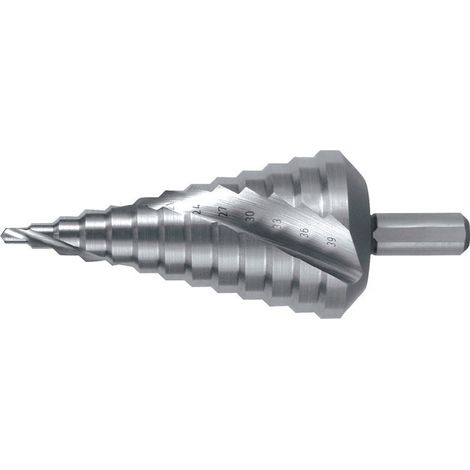RUKO  Broca  escalonada  HSSE-Co  5  espiral  ranurada  con  punta  cruzada  Ø  4  -  39  mm  -  101056E