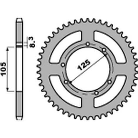Piñón trasero PBR JTR1134 51 Yamaha XT 125X SM R Acero Duradero