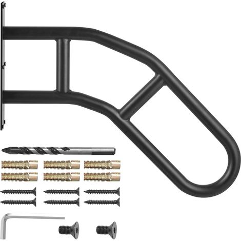 Mophorn 29" Handlauf, wandmontiertes U-förmiges Sicherheitsgeländer für 1-3 Stufen, mattschwarz, Treppengeländer für Kinder, Senioren, Schwangere, Behinderte