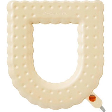 Lot de 2 coussins de siège de toilette rembourrés en EVA avec poignée, pour une utilisation en toutes saisons, couleur jaune. (1/5)