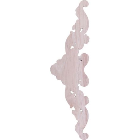 Cinq ornements d'angle en bois sculpté avec cadres appliqués pour meubles décoratifs (non peints). Dimensions : 20 x 5 cm. (1/5)