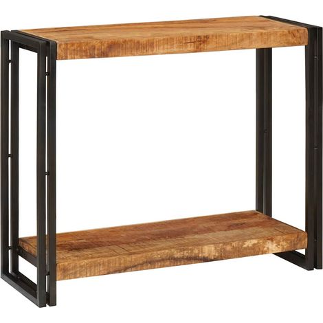 Konsolentisch mit Regal Braun 90 x 33 x 75 cm Massivholz Mango