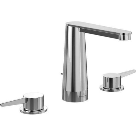 Villeroy & Boch Conum Dreiloch-Waschtischarmatur mit Zugstangen-Ablaufgarnitur (1/3)