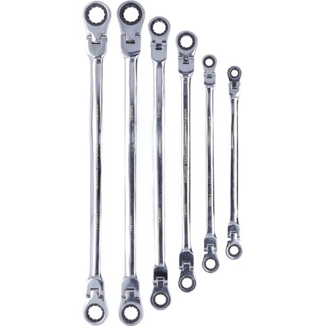Clé mixte à cliquet métrique double extrémité 6 pièces, 72 dents, kit de clés mixtes CRV (1/5)