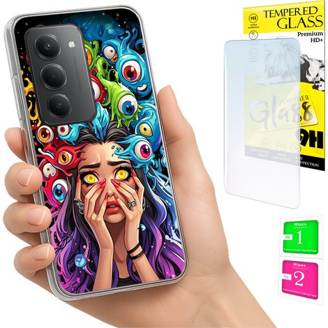 Schutzhülle für Xiaomi Redmi 15 4G/5G (169 mm) – Rückseite mit Sichtfenster und Glas (1/5)