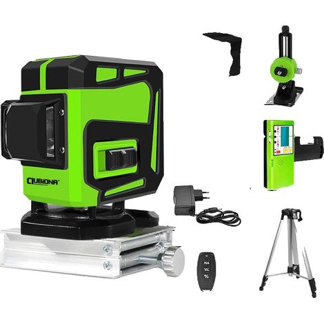 Niveau Laser à Faisceau Vert 4D, Haute Visibilité, Télécommande (1/2)