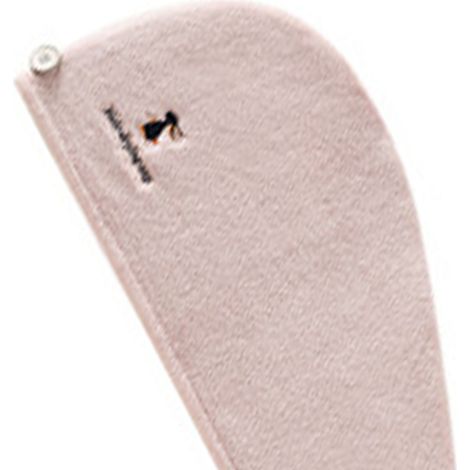 Serviette cheveux microfibre séchage rapide polaire ajustable respirante confortable femme rose lapin