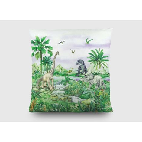 Coussin - dinosaures en couleur - 40x40 cm (1/5)