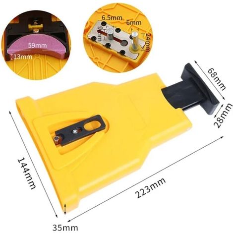 Affûteur de tronçonneuse universel portable avec 10 pierres, outil d’affûtage rapide pour tronçonneuses, scies et entretien du bois (1/4)