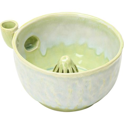 Frutero de cerámica - Lavador de frutas giratorio automático con sistema de drenaje rápido, superficie esmaltada lisa para fresas, arándanos y uvas, ideal para servir en el fregadero. (1/5)